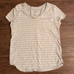 Ann Taylor Loft pastel blue and cream striped top